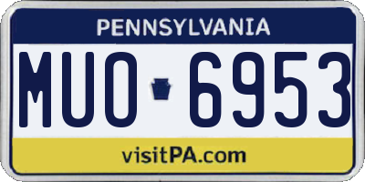 PA license plate MUO6953