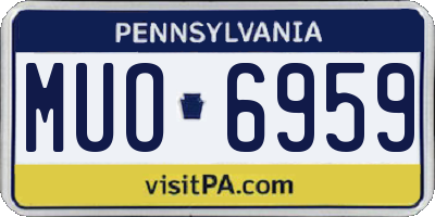PA license plate MUO6959