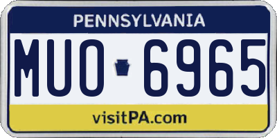 PA license plate MUO6965