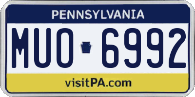 PA license plate MUO6992