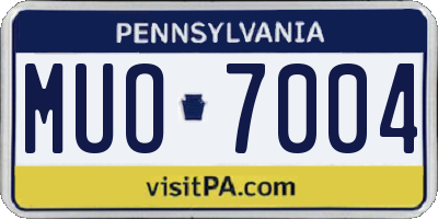 PA license plate MUO7004
