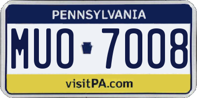 PA license plate MUO7008