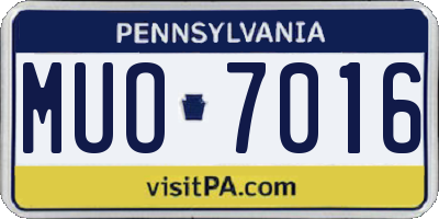 PA license plate MUO7016