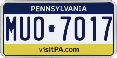 PA license plate MUO7017