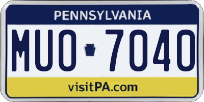 PA license plate MUO7040