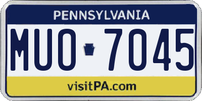 PA license plate MUO7045