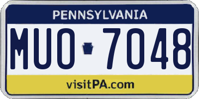 PA license plate MUO7048