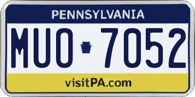 PA license plate MUO7052
