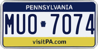 PA license plate MUO7074