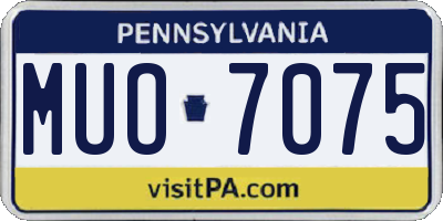 PA license plate MUO7075