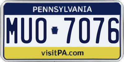 PA license plate MUO7076