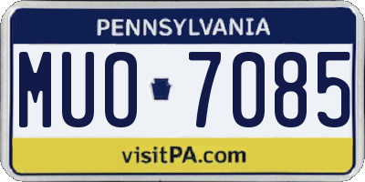PA license plate MUO7085