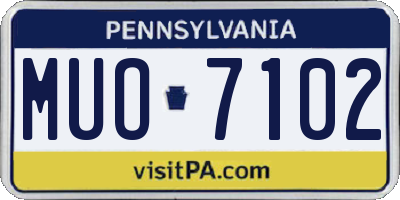 PA license plate MUO7102