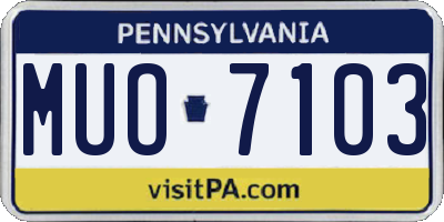 PA license plate MUO7103