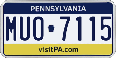 PA license plate MUO7115