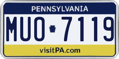 PA license plate MUO7119