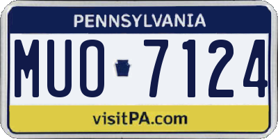 PA license plate MUO7124
