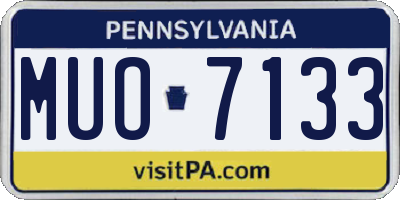 PA license plate MUO7133
