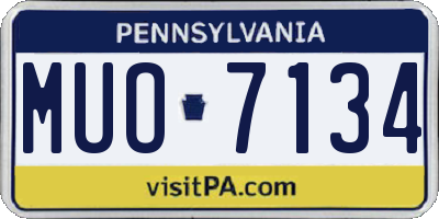 PA license plate MUO7134