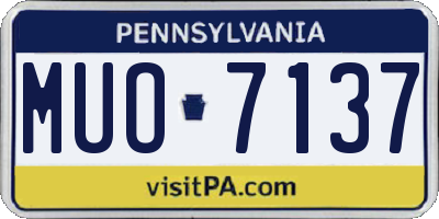 PA license plate MUO7137