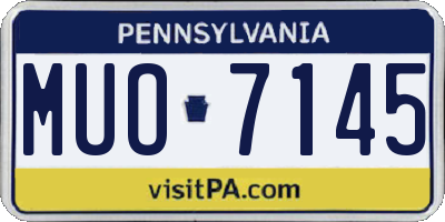 PA license plate MUO7145