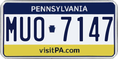 PA license plate MUO7147