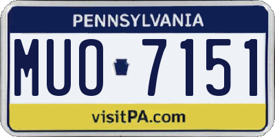 PA license plate MUO7151
