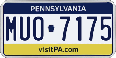 PA license plate MUO7175