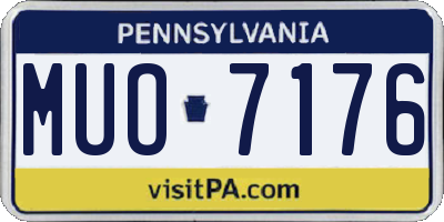 PA license plate MUO7176