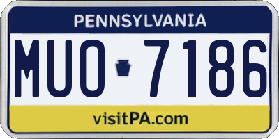 PA license plate MUO7186