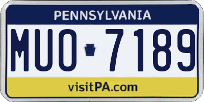 PA license plate MUO7189