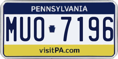 PA license plate MUO7196