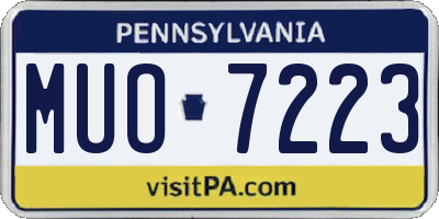 PA license plate MUO7223
