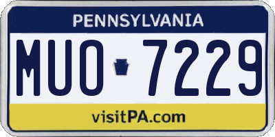 PA license plate MUO7229