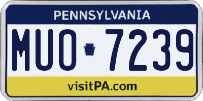 PA license plate MUO7239