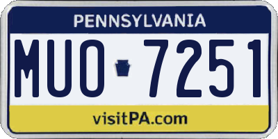 PA license plate MUO7251