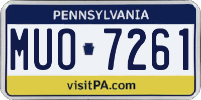 PA license plate MUO7261