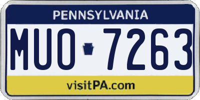PA license plate MUO7263