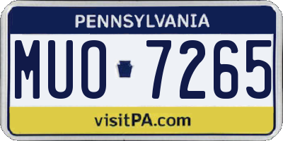 PA license plate MUO7265