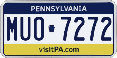 PA license plate MUO7272