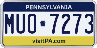 PA license plate MUO7273