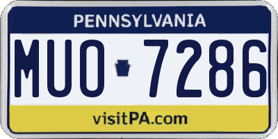 PA license plate MUO7286