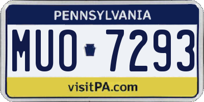 PA license plate MUO7293