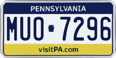 PA license plate MUO7296
