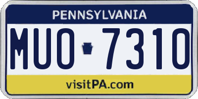 PA license plate MUO7310