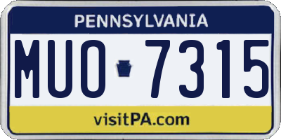 PA license plate MUO7315