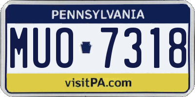 PA license plate MUO7318