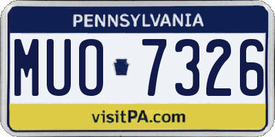 PA license plate MUO7326