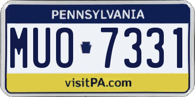 PA license plate MUO7331