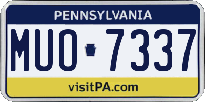PA license plate MUO7337